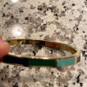 Spartina 449 Gold Tone Multi Color Enamel Hinged Bangle Bracelet